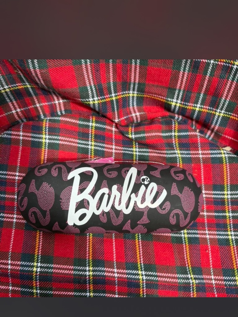 Barbie Hot Pink Quilted Logo Tag Eyeglasses Sunglasses Case